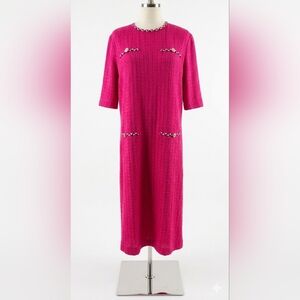 NWOT Misook Textured Knit Pink Dress Size M